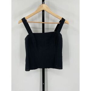 Quince 100% European Linen Fitted Tank Black S